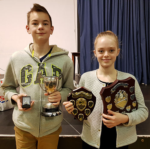 Two of my Hastings Festival winners with their trophies.